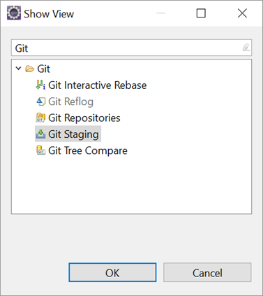 Eclipse Git staging view